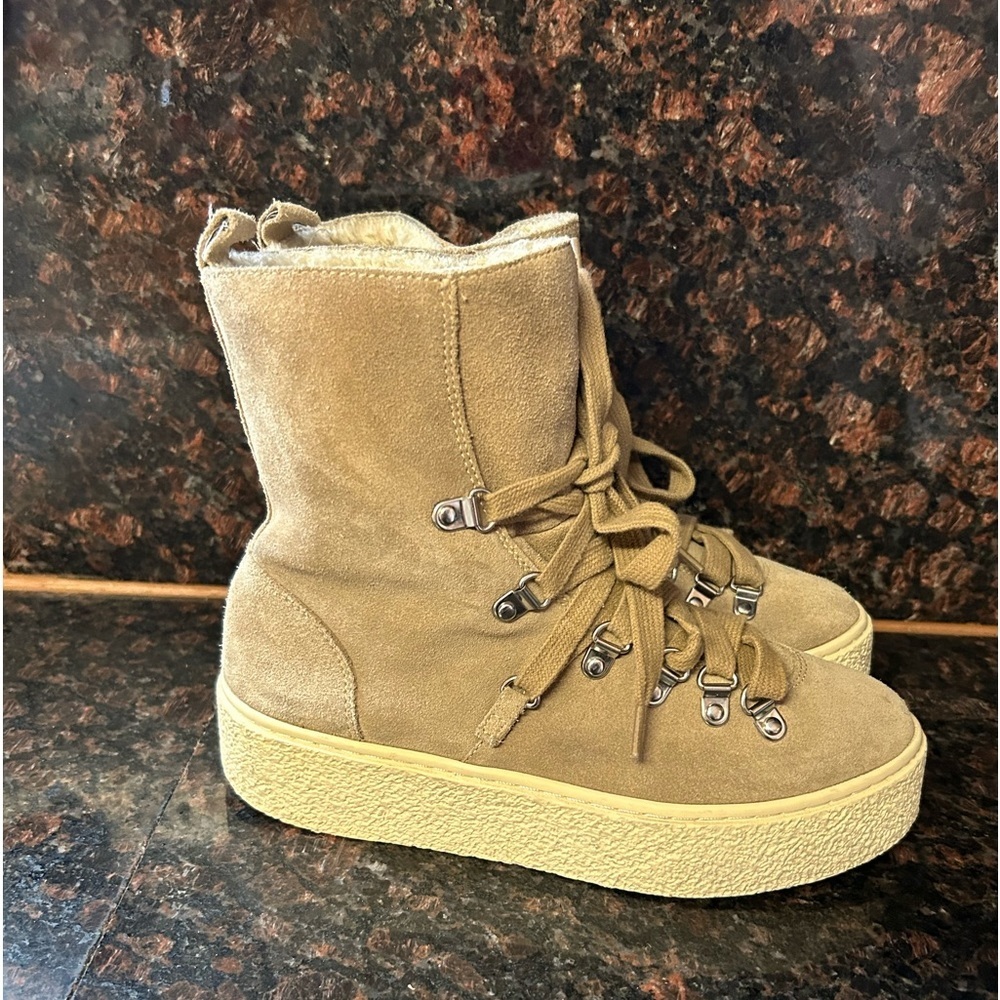 J/Slides Nyc J Slides Leather Faux Fur Lined Bolt… - image 2